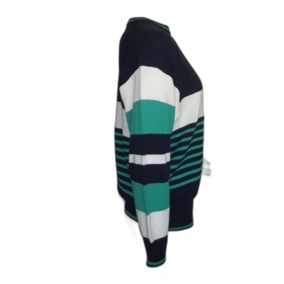 FIA ITALIA Sweater, M, Blue/White/Green stripes, Crested, Pullover, crew neck - Picture 6 of 11